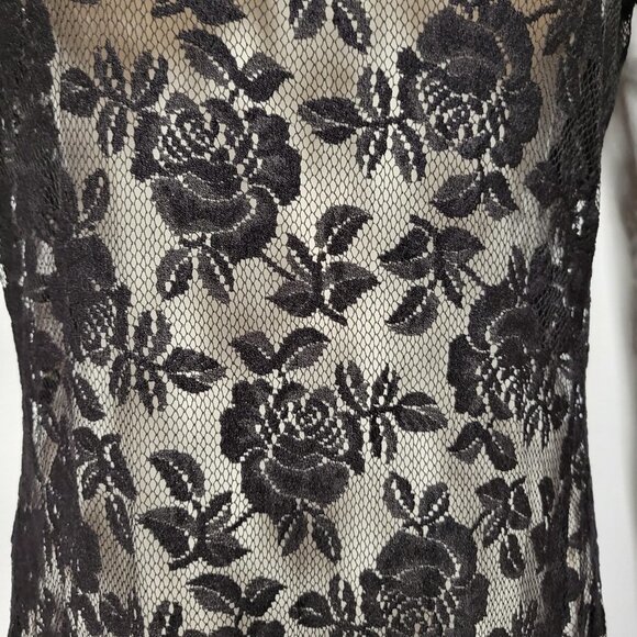 BLACK Lace Long Sleeve See Through Dress Sizes S M L XL - NWOT - Picture 8 of 12